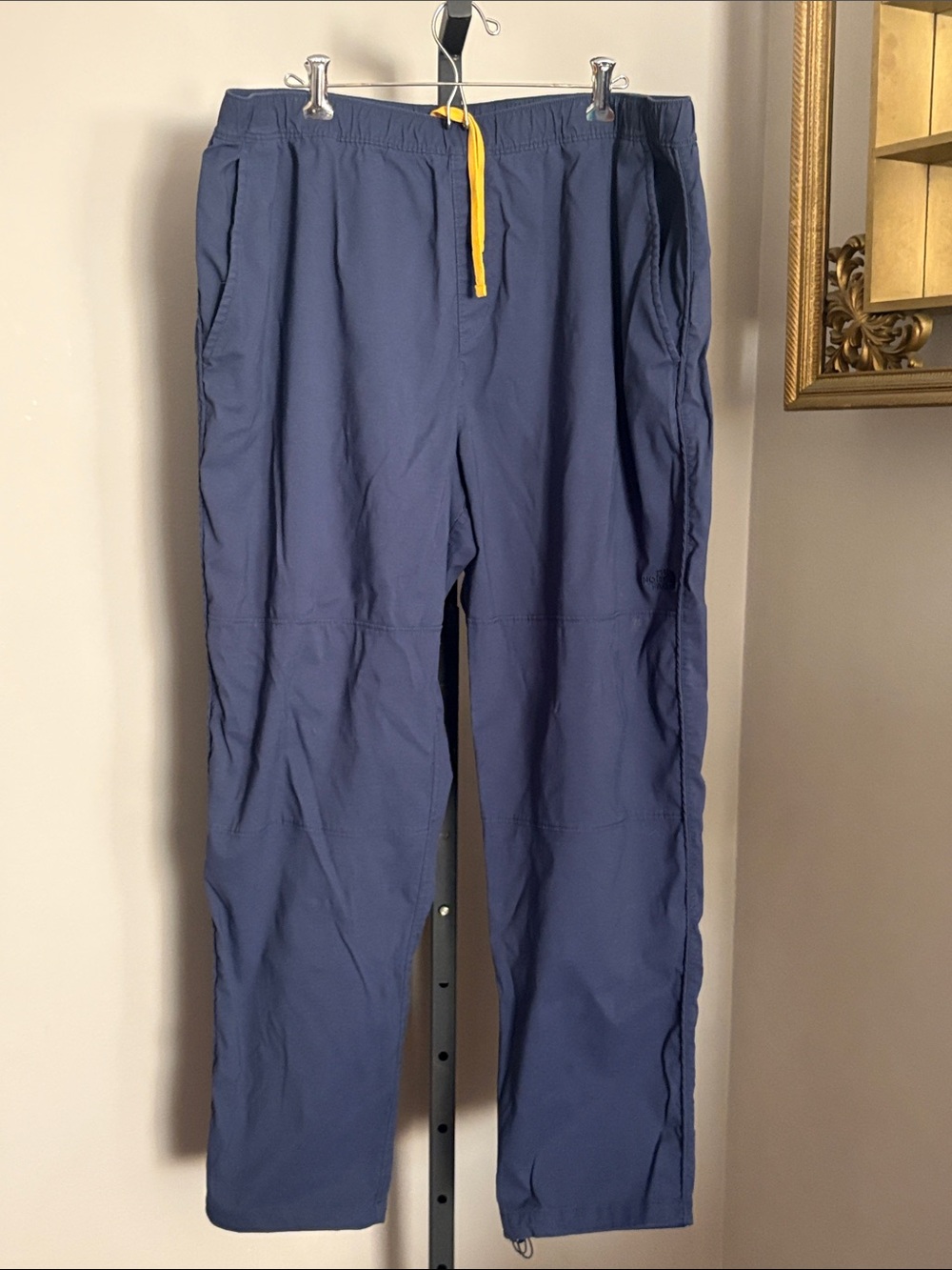 The North Face Class V Men's XL Navy Pants with Yellow Drawstring